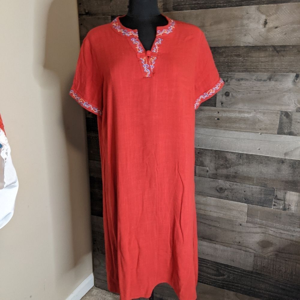 Floryday 2X red embroidered dress